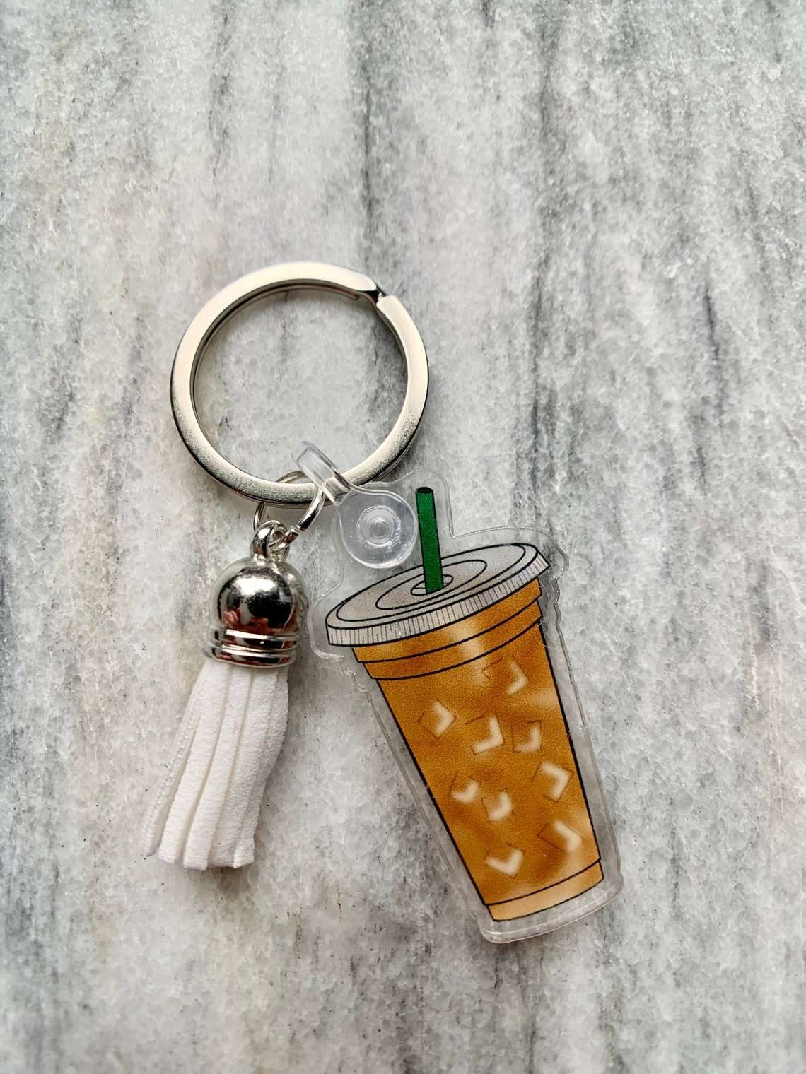 Iced Coffee Cup Keychain Etsy