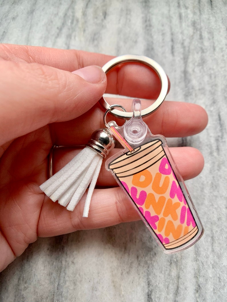 Dunkin Donuts Iced Coffee Cup Keychain Etsy