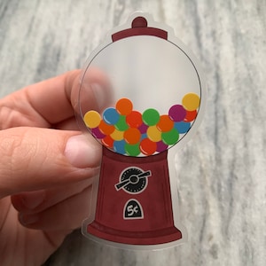 Gumball Machine Clear Sticker | Laptop Sticker | Notebook Sticker | Vinyl Sticker | Waterproof Sticker