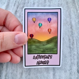 Hot Air Balloon Adventure Awaits Sticker | Laptop Sticker | Notebook Sticker | Vinyl Sticker | Waterproof Sticker