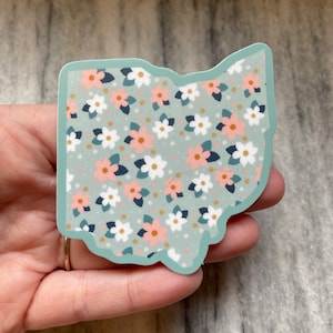 Blue Ohio Floral Sticker | Laptop Sticker | Notebook Sticker | Vinyl Sticker | Waterproof Sticker