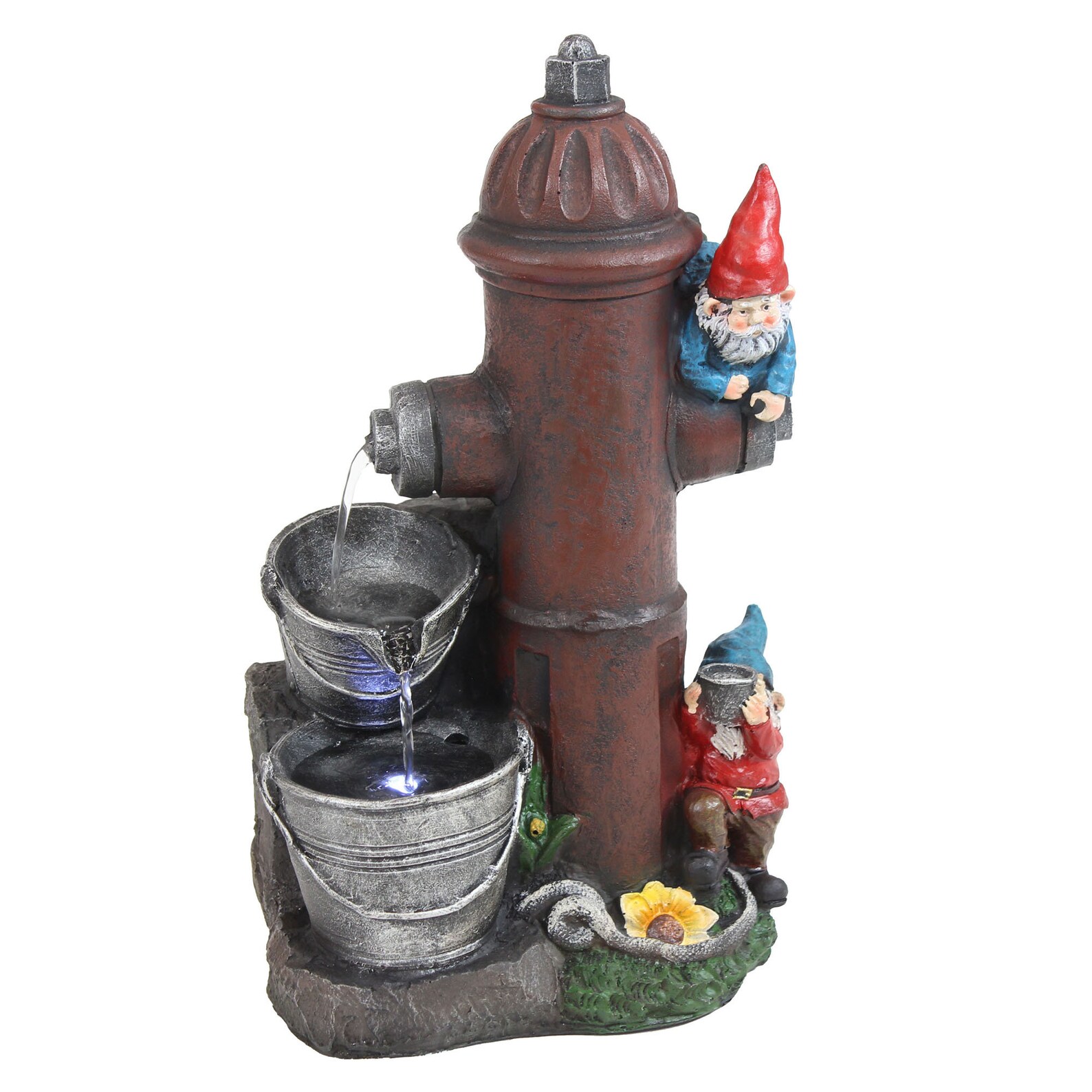 Water Fountain with LED Light Gnomes Fountain Outdoor Etsy