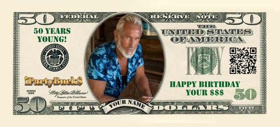Custom 50 Dollar Bill Great 50th Anniversary or Birthday - Etsy
