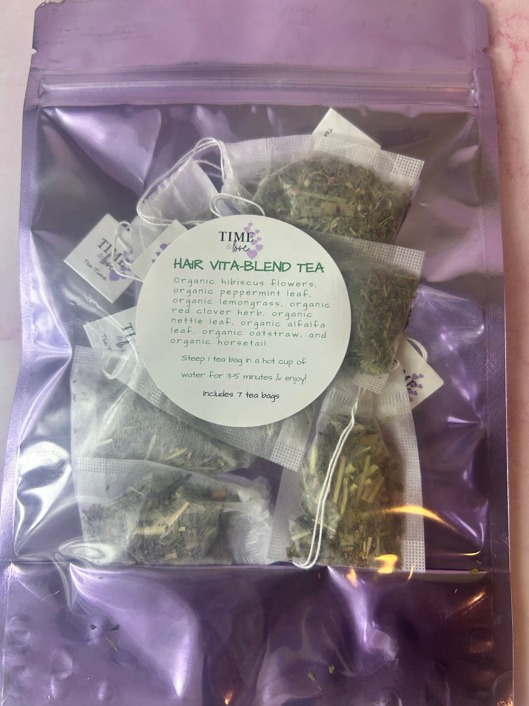 Organic Hair Growth Tea Natural Tea Bags Herbal Tea Blend Hibiscus Red