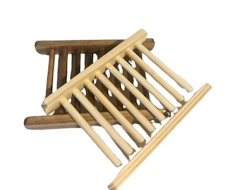 Jabonera de bambú / Jabonera autodrenante / Jabonera / Decoración de baño / Jabonera de madera para ducha, cocina / Recipiente para jabón