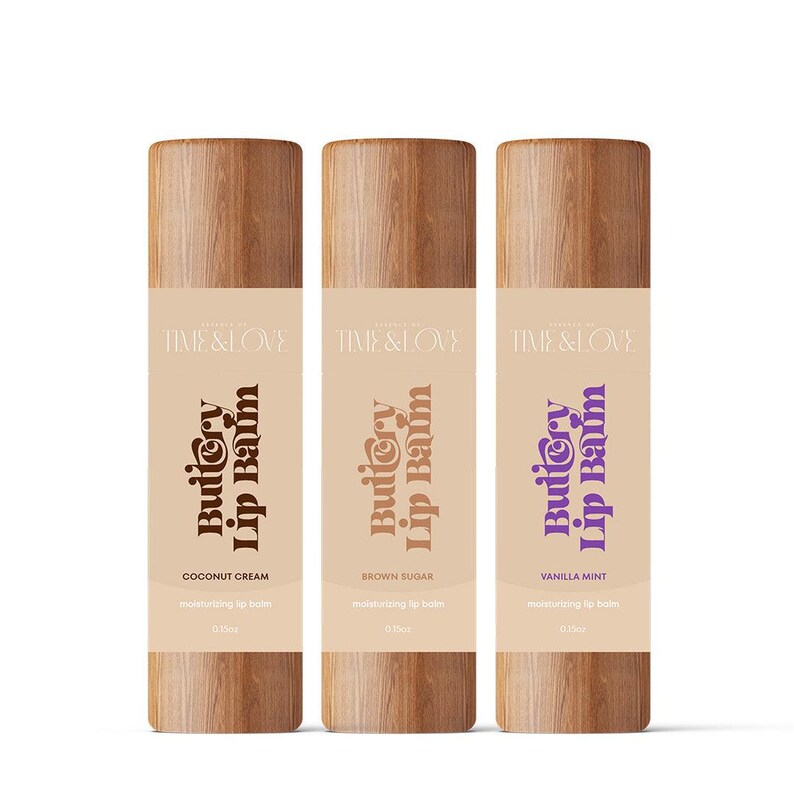Buttery Lip Balm Pack, Natural Lip Exfoliant, Hydrating Lip Care, Skincare for Smokers, Brown Sugar Lip Scrub, Vegan Lip Scrub for Soft Lips