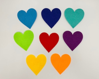 Felt Hearts, Cut outs, Pre cut shapes, Felt shapes for crafts