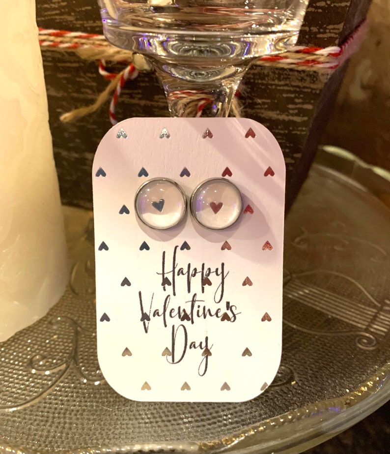 Valentines Day Earrings with Matching Card