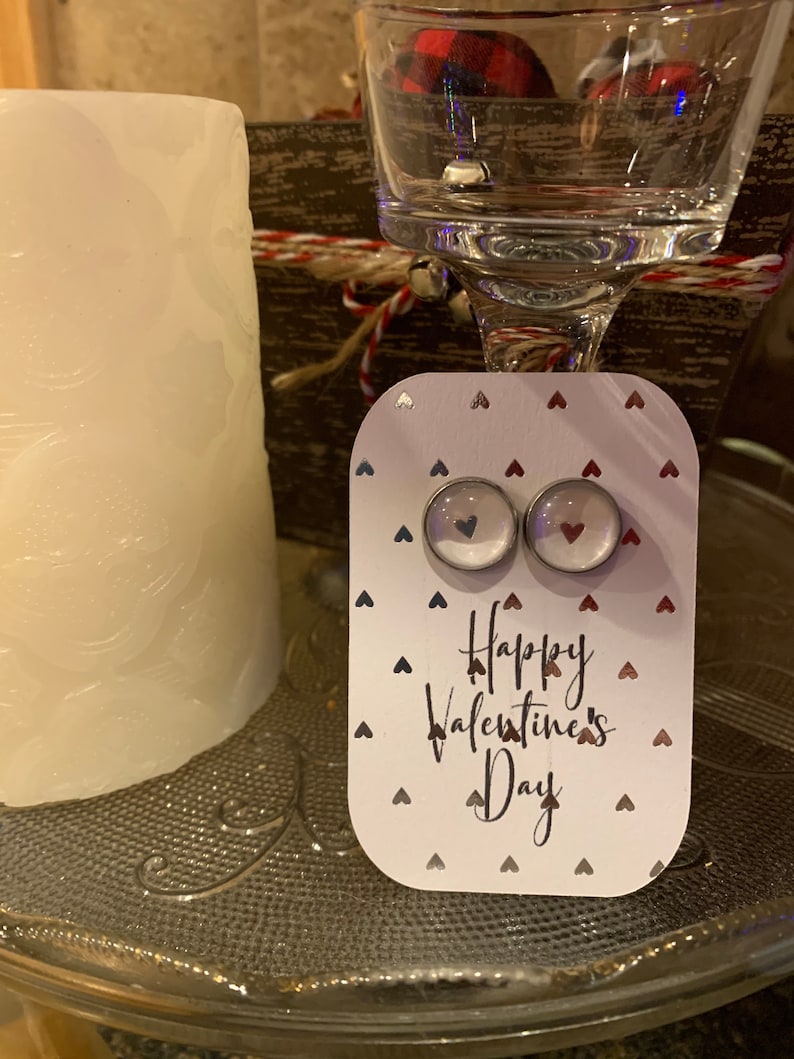 Valentines Day Earrings with Matching Card