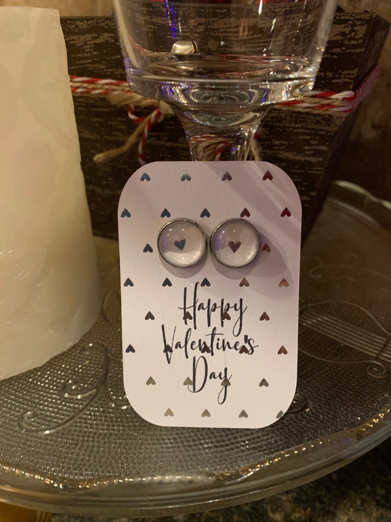 Valentines Day Earrings with Matching Card