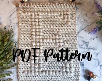 PATTERN | "E" Crochet Wall Hanging