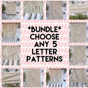 BUNDLE | 5 Letter Crochet Patterns of Your Choice