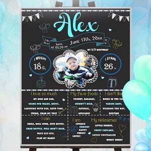 Half Birthday Milestone Chalkboard Sign: Baby Boy (Digital Download)