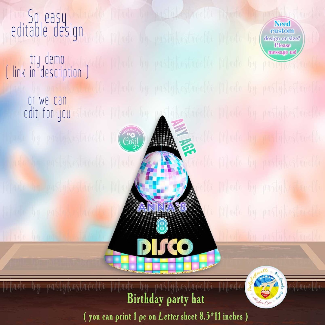 Disco Party Hat Dance Party Favors Neon Glow Hat Birthday Outfit Disco Ball Theme Dance Girl
