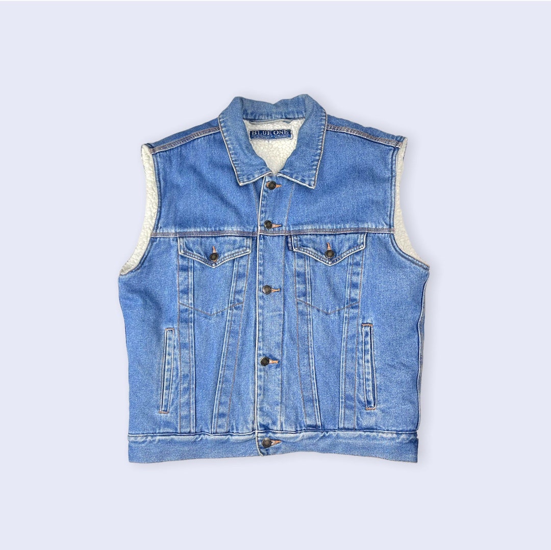 Vintage Denim Sherpa Vest YLS0998