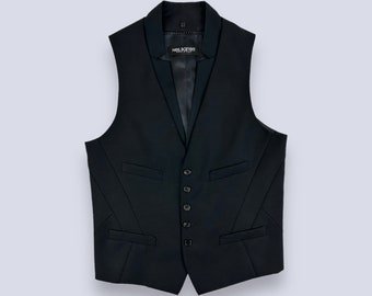 Vintage Neil Barrett Black Vest | Wool and Mohair Vest | size 48