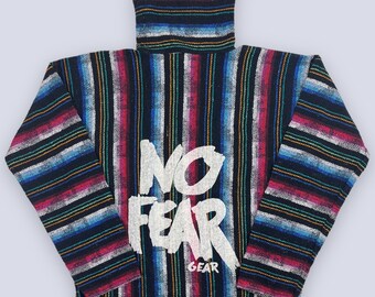 No fear knitted top fleece hoody mens
