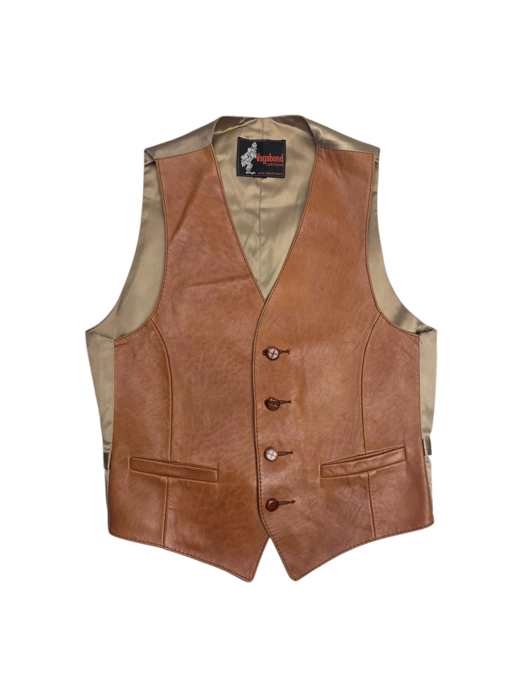 Vagabond Leather Vest | 80s Vintage Brown Leather Vest Vagabond Leather Vest | 80s Vintage Brown Leather Vest