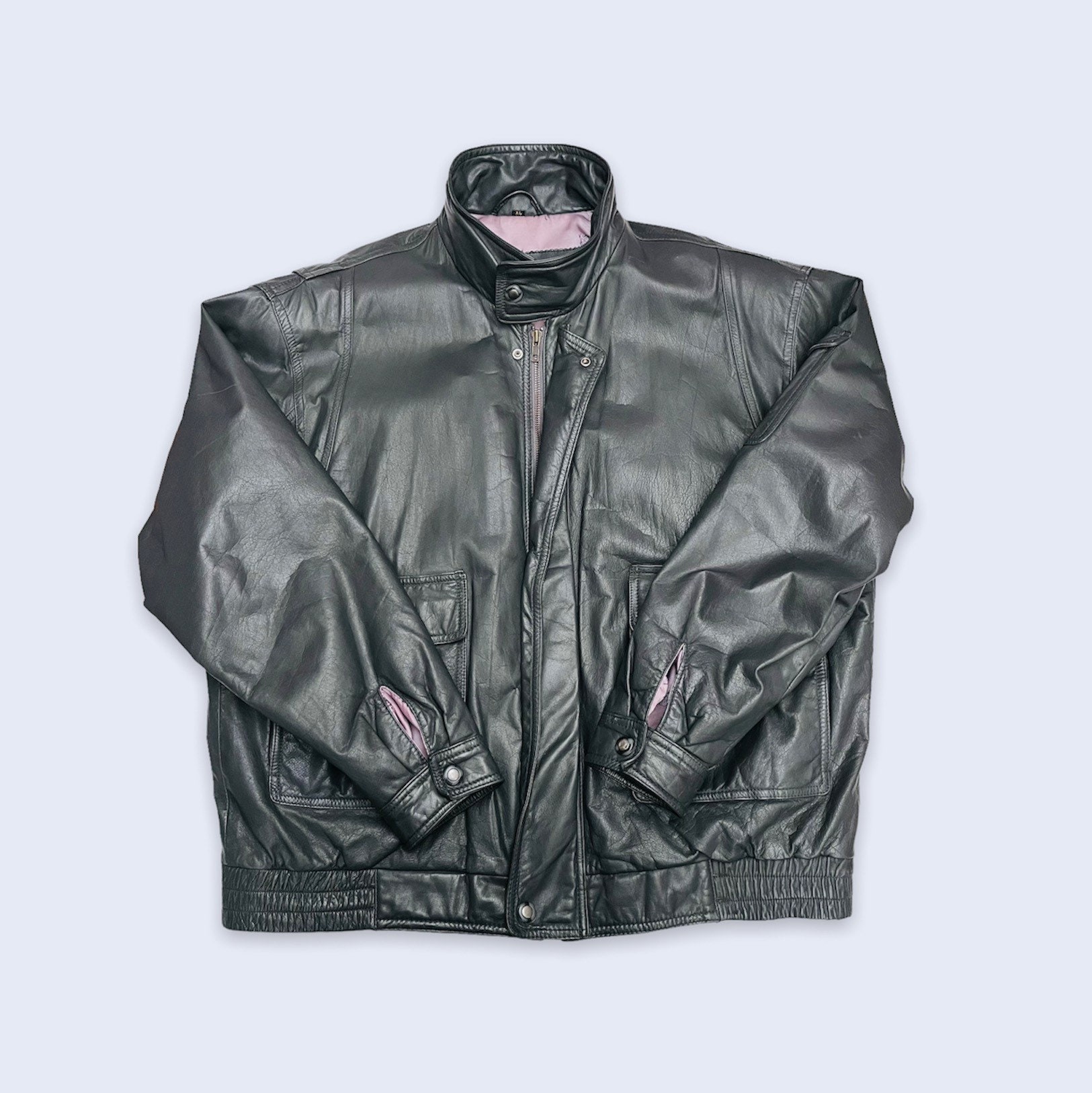 Vintage Vegan Leather Biker Jacket Mens Grafton Faux Leather Motorcycl