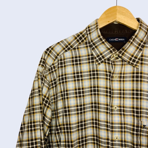 kritiker emne Optimal Casa Moda Vintage Long-sleeve Cotton Shirt With Checkered - Etsy Israel