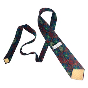 Vintage Pierre Balmain Silk Tie | 80s Vintage Art Deco Pierre Balmain Necktie
