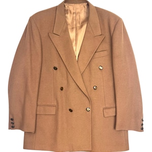 Womens Vintage Brown Blazer | 90s Double Breasted Jacket | size L