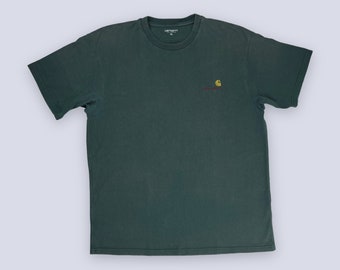 Mens Carhartt Tee | Heavy Cotton Washed Green T-Shirt | size XL