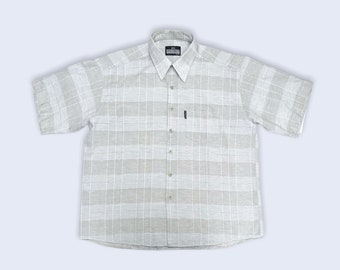 Vintage x Big Times Checked Shirt | Short Sleeve Oversize 90s Mens Shirt | size XXL