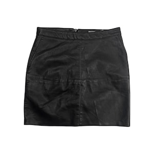 Y2K Faux Leather Skirt | Mini Short Black Skirt | 90s Black Mini Skirt | Vintage Short Skirt | Size XS