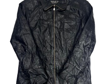 Vtg 90s A.P.C Leather Jacket - Etsy