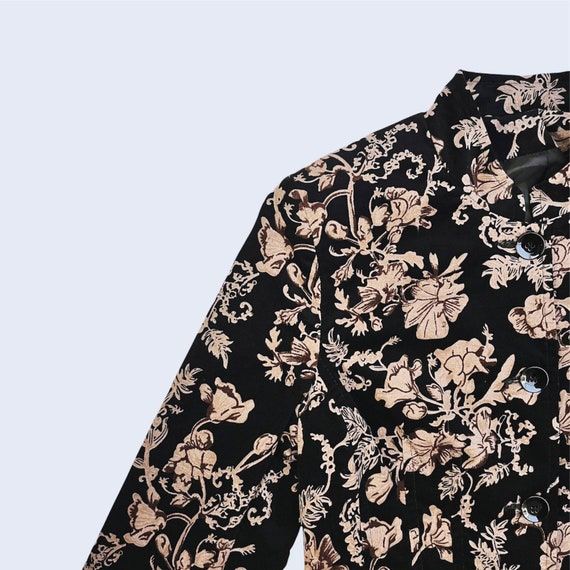Vintage Floral Corduroy Jacket | Single-breasted … - image 2