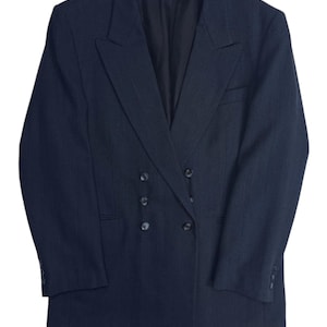 80er Jahre Herren Dunkelblauer Wollblazer | Grösse M/L