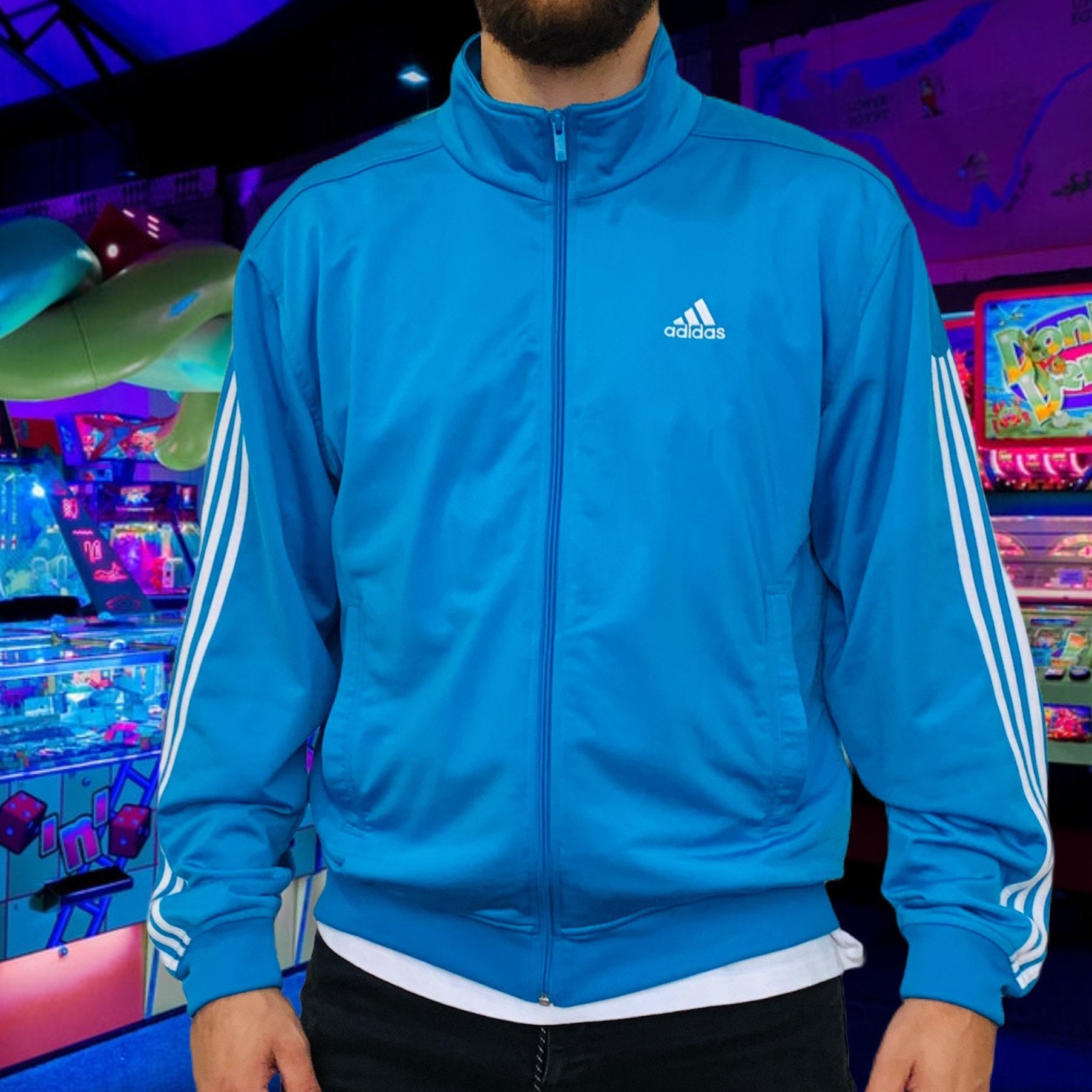 Adidas Velour Tracksuit Blue