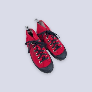 NoHate Womens Platform Sneakers | Chunky Red Punky Cotton Canvas Sneakers | size 37
