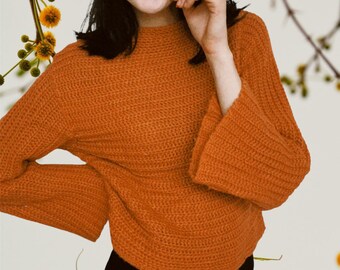 burnt orange cropped sweater