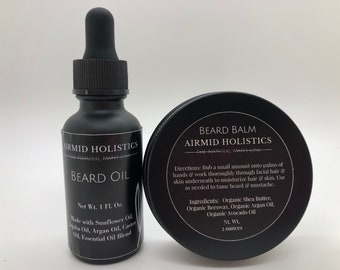 Beard Care Duo, Beard Care Kit, Natural Beard Oil, Beard Oil, Beard Conditioner, Men’s Gift, Gift for Him, Men’s Skincare, Vegan