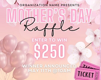 Mothers Day Giveaway Flyer, Mother Day Flyer, Giveaway Flyer, Raffle Flyer, Raffle Ticket Flyer, May Giveaway, Mothers Day Event, Tea Party