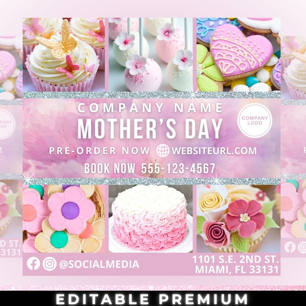 Mothers Day Treats, Mothers Day Special, Bakery Flyer, Bakery Menu, Bake Sale Flyer, Dessert Flyer, Cake Business, Sweet Treats Flyer