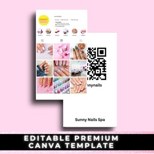 Carte de visite Instagram, carte de visite IG, modèle de carte de visite, modèle canva, carte de visite avec code QR, modèle de carte de visite, bricolage
