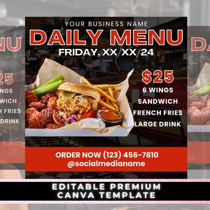Menú diario, Menú de comida, Folleto de comida para el alma, Menú de comida para el alma, Menú de cena, Especial de cena, Folleto de comida, Cena del domingo, Menú del restaurante, Oferta de cena