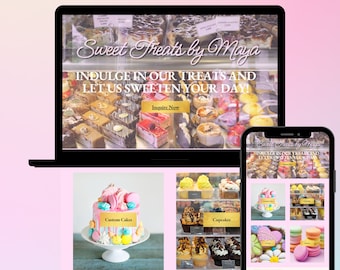 Bakery Website Template, Bakery Website, Bakery Template, Bakery Branding, Website Template, Website Design, Canva Website, Sweet Treats