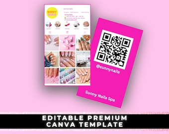 Instagram Business Card, IG Business Card, Business Card Template, Canva Template, QR Code Business Card, Business Card Template, DIY Card