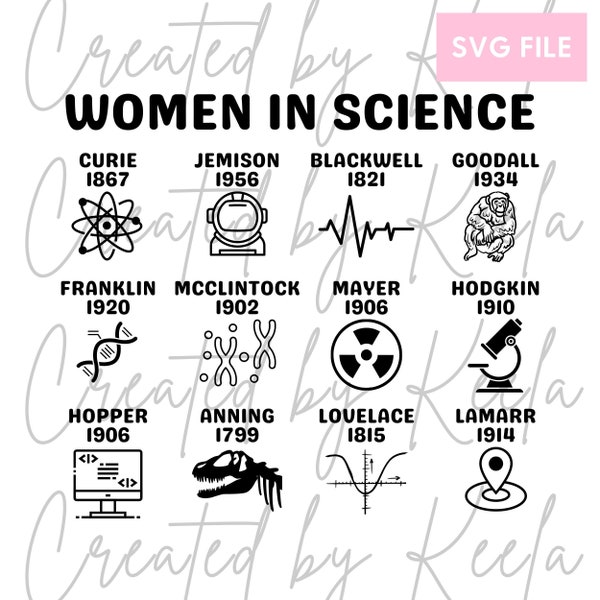 Women In Science SVG, Science SVG, Scientist SVG, Science Teacher Svg, Science Gift, Female Scientist, Biology Svg, Women in Stem