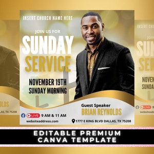 Church Flyer, Church Service Flyer, Premade Church Flyer, Prayer Conference Flyer, Canva Template, Guest Speaker Flyer, Religious Invite