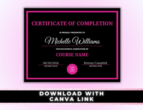 Certificate of Completion, Certificate Template, Certificate of Application, Canva Certificate, Class Certificate, Masterclass Template