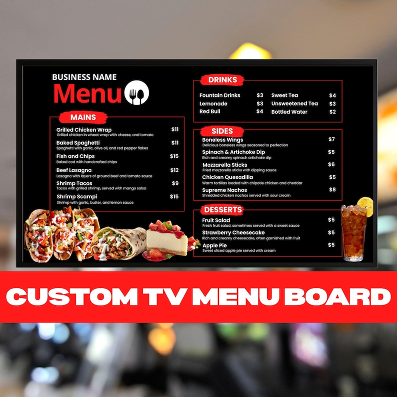 Food Menu, Menu Template, TV Menu Board, TV Menu Template, Food Menu ...