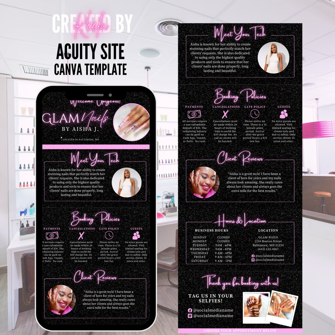 Nail Tech Acuity Website Template Nail Tech Acuity Nail Tech Website
