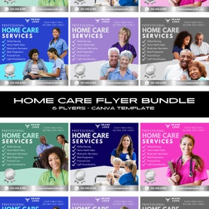 Home Care Flyer Bundle, Home Care Services, Home Care Business, Home Care Nurse, Canva Template, Home Health Aide, Nursing Home,