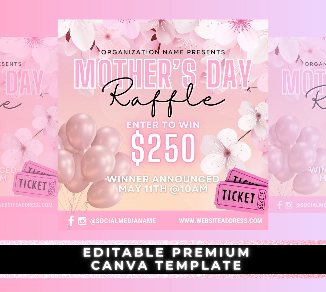 May Raffle Mothers Day Giveaway Flyer, Mother Day Flyer, Giveaway Flyer, Raffle ...