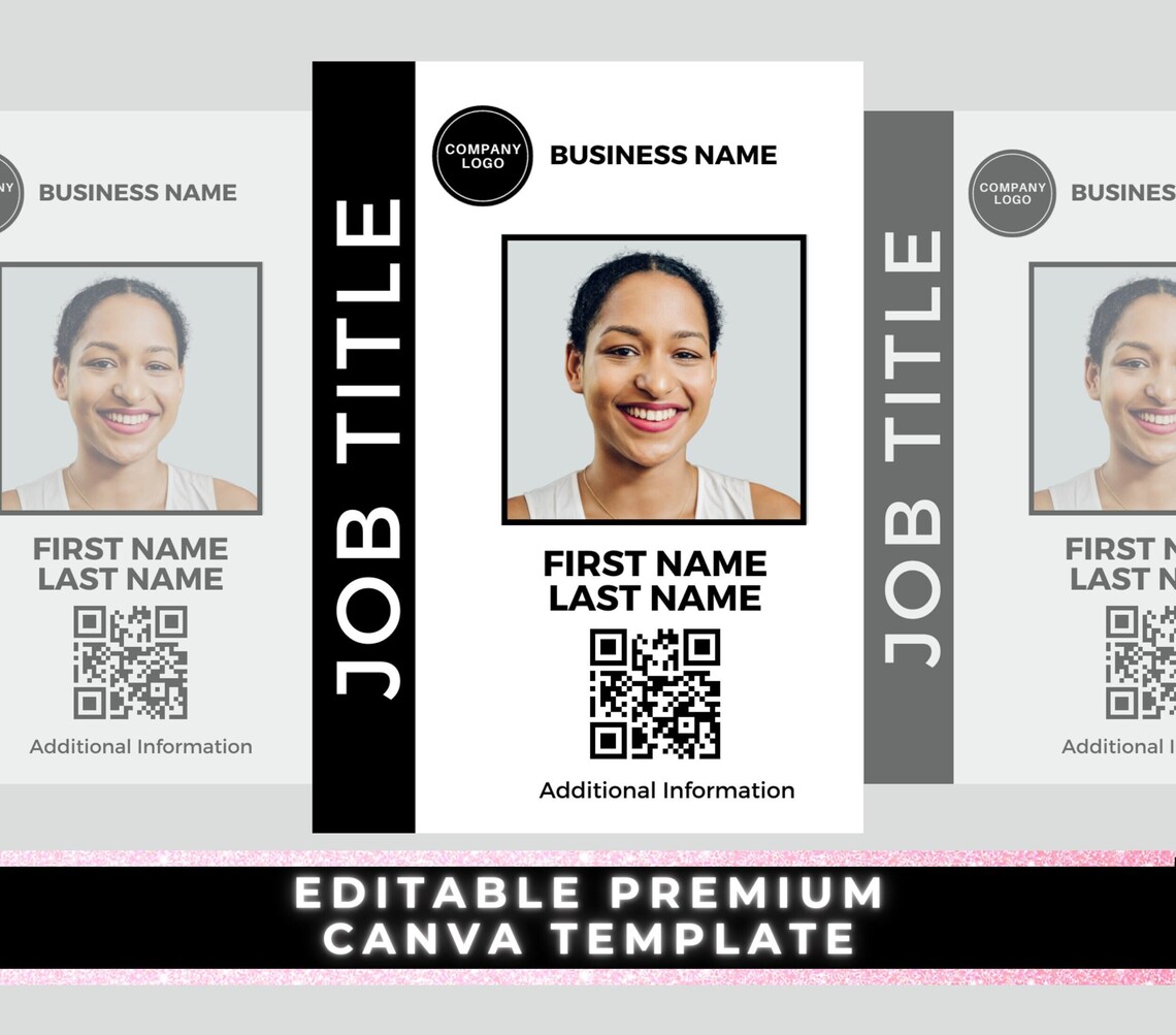 ID Badge, Custom ID Badge, Custom ID Card, Id Card Template, Employee